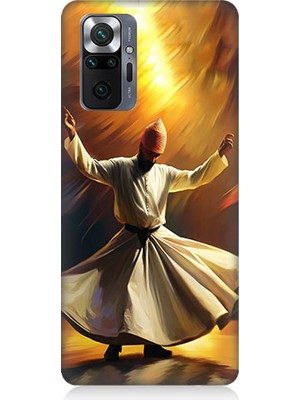 Teknomeg Xiaomi Redmi Note 10 Pro Uyumlu Semazen Yapan Mevlevi Desenli Silikon Kılıf