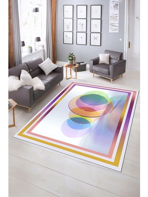 Napoli Home Dijital Baskılı Kaymaz Yıkanabilir Çerçeveli Yolluk Mutfak Salon Halısı, N-Çerçeveli-24-Renkli,