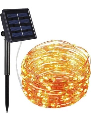 Sarfex Solar Güneş Enerji Gün Işığı Bahçe 8 Modlu 20 Metre Peri 200 LED Aydınlatma Beyaz Güneş Enerji
