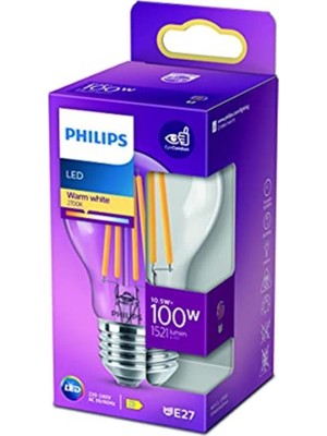 Philips Marka: LED Classic 100W A67 Filament Ampul, 2700 Sarı Işık, E27 Normal Duy, Dim Edilmez Kat