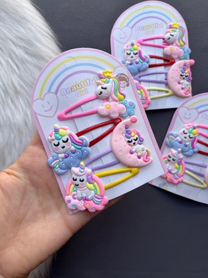 Nisan Kids Unicornlu Çıtçıtlı Toka Seti 4 Adet