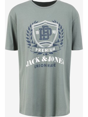 Jack & Jones Bisiklet Yaka Haki Erkek T-Shirt Jprblucameron Ss Tee Crew Neck Fst