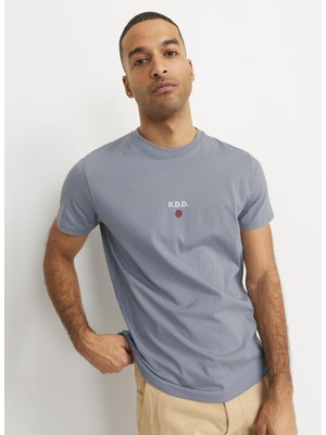 Jack & Jones Yuvarlak Yaka Gri Erkek T-Shirt Rddvıggo Crew Neck Tee S/s