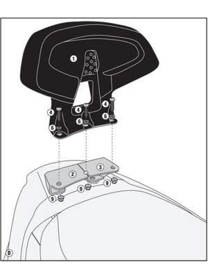 Kappa KTB6107A Kymco Downtown Abs 125I / 350I (15-21) Sissy Bar