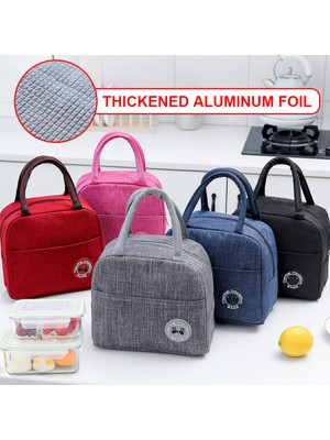 Yuying Shop No.2 Tarzı Kalınlaşmış Alüminyum Folyo Taşınabilir Öğle Yemeği Çantası Termal Yalıtımlı Yemek Kabı Tote Soğutucu Çanta Gıda Çanta Kadın Uygun Kutu Tote (Yurt Dışından)