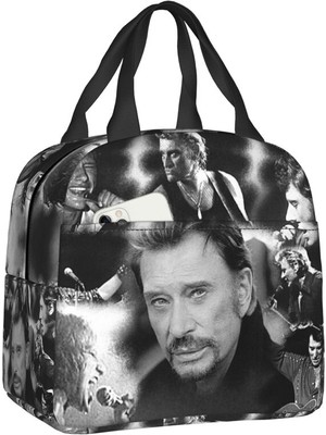 Yuying Shop No.2 Tarzı 22X20X10CM Johnny Hallyday Yalıtımlı Öğle Yemeği Çantası Kadınlar Için Sızdırmaz Fransa Rock Şarkıcısı Termal Soğutucu Bento Gişe Çalışma Okulu (Yurt Dışından)