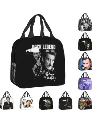 Yuying Shop No.2 Tarzı 22X20X10CM Johnny Hallyday Yalıtımlı Öğle Yemeği Çantası Kadınlar Için Sızdırmaz Fransa Rock Şarkıcısı Termal Soğutucu Bento Gişe Çalışma Okulu (Yurt Dışından)