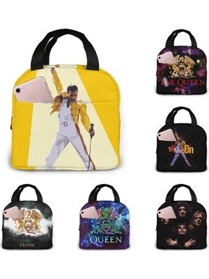 Yuying Shop No.15 Tarzı Kadınlar Için Öğle Yemeği Çantası Freddie Mercury Bento Soğutucu Çanta Amerikan Kraliçesi Rock Grubu Termal Kahvaltı Yiyecek Kutusu Taşınabilir Seyahat (Yurt Dışından)