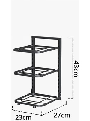 Magiceham Mutfak Ayarlanabilir Üç Katmanlı Tencere Rafı (Yurt Dışından)