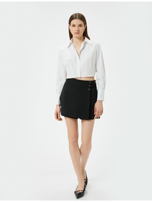 Koton Mini Şot Etek Bağlama Detaylı Normal Bel