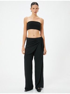 Koton Etekli Pantolon Kruvaze Bağlama Detaylı Bol Paça