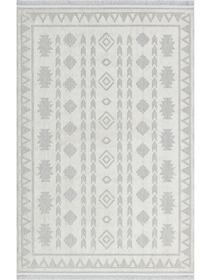 Giza Home Trinket Serisi Krem Yumuşak Bukle Dekoratif Kilim T220B