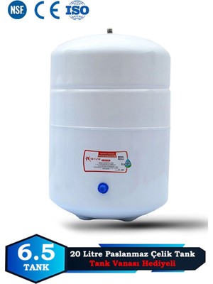 Sumarkt Su Arıtma Cihazı Metal Genleşme Su Tankı 20 Lt Nsf Belgeli Su Arıtma Deposu Tank Vanası