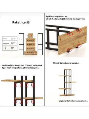 Güzelkan Madeni Eşya Dekoratif 5 Raflı Metal Çiçeklik Saksı Standı Saksılık Füme 1350