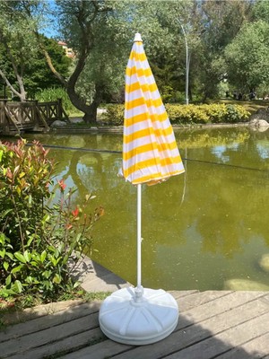 Viatom Bidonlu Sarı Plaj Şemsiyesi 200 cm 10 Telli Şemsiye XSTK202402X