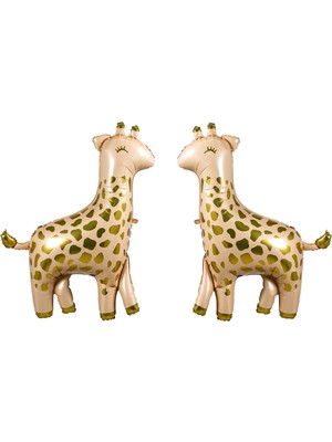 Kidspartim 2'li Zürafa Gold Benekli Folyo Balon 60 x 48 cm