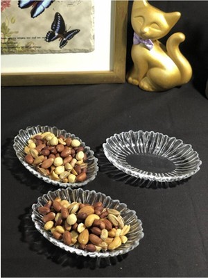 Paşabahçe Aurora Oval Servis Cerez Tabağı 3'lü 15 cm 10545 Görsel Renk Tek Ebat Beden