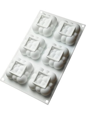 Siliko World Silikon 6lı Bubble , Bulut Şekilli Çikolata , Sabun , Mum , Kek Kalıbı ,pasta Kalıbı