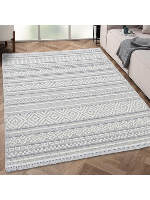 Giza Home Trinket Serisi Krem Yumuşak Bukle Dekoratif Kilim T224A