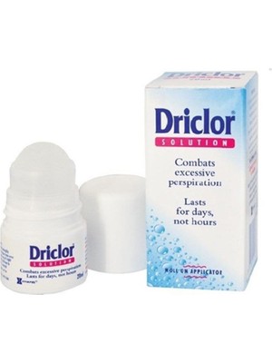 Driclor Roll-On Antiperspirant 20 ml Erkek Kadın İçin Terlemeye Karşı Etkili Pudrasız Formül