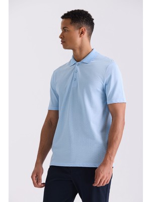 Jakamen Mavi Slim Fit Polo Yaka Erkek T-Shirt