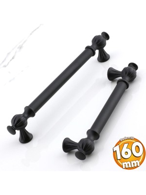 Badem10 Çınar 160 mm Siyah Metal Kulp Mutfak Mobilya Çekmece Dolap Dolabı Kapak Kulpları Kulbu Kulpu 160 mm