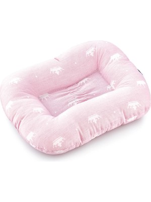 TeknoTrust Bebek emzirme yastığı, pembe desenli, pamuklu rahat tasarım