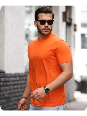 Men's Style Mens Style Pamuklu Sıfır Yaka T-Shirt