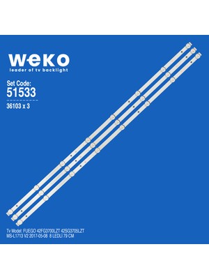 Weko Wkset-6533 36103X3 Ms-L1713 V2 Sj.Cx.D4200402-3030Cs-M  3 Adet Led Bar