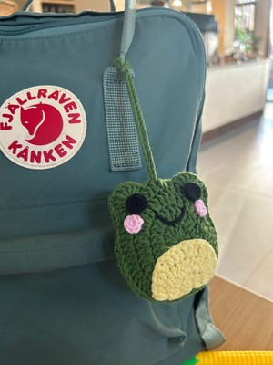 Amigurumi Örgü Kurbağa Kulaklık Koruyucu Çanta Aksesuarı,kulaklık Kılıfı,çanta Süsü