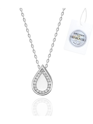 Nazik Endam Nazikendam Özel Seri - Swarovski Zirconia Taşlı Damla Kolye - Kadın - 2.03 Gram