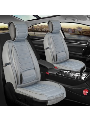 Startcar Honda Legend Uyumlu Lüx Deri Oto Koltuk Kılıfı Ön Arka Takım Açık Gri Sc