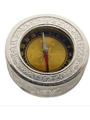 Elite Home Profesyonel Yön Bulucu Akrilik Gümüş Çerçeve Pusula