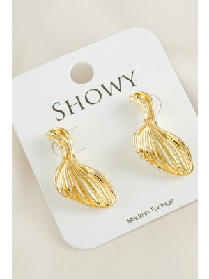 Feryal Deniz Kabuğu Tasarımlı Yeni Sezon Metal Küpe