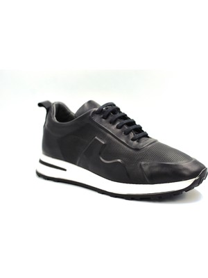 Beyaz (Dr.ife) Poli Hafif Taban Deri Bağcıklı Günlük Erkek Ayakkabı Siyah