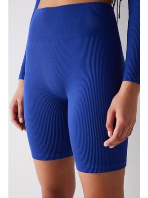 Penti Seamless Ribbed Saks Mavisi Biker Tayt