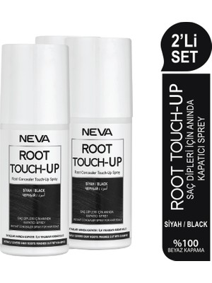Neva Root Touch-Up 2'li Set  Siyah Saç Dipleri Için Anında Kapatıcı Sprey 75ML