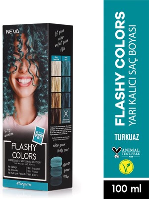 Neva Flashy Colors Yarı Kalıcı Saç Boyası - Turkuaz 100 ml