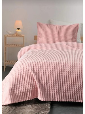 Merinos Modern Line 3'Lü Pembe Battaniye Set