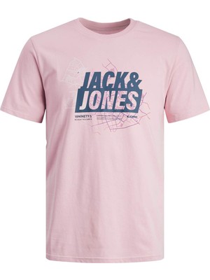 Jack & Jones Erkek T-Shirt Pembe 12257908  Jcomap Summer Logo Tee Ss