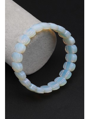 Alibaba Doğaltaş Cam Opal Bileklik 9 x 14 mm Özel Kesim