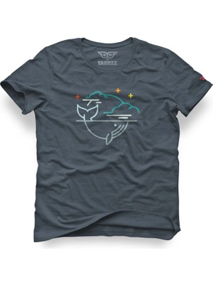 Tarrzzcom Gece ve Balina Tasarım Büyük Beden Tişört