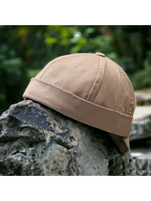 Shopiolog Yazlık Pamuklu Docker Kipa Şapka Kısa Şapka Arkası Ayarlı Sipersiz