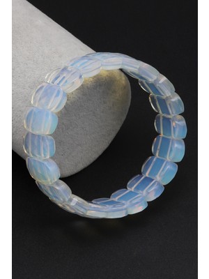 Alibaba Doğaltaş Cam Opal Bileklik 10 x 20 mm Özel Kesim
