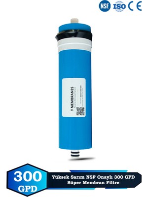 Sumarkt Su Arıtma Cihazı 300 Gpd Yüksek Sarım Teknolojili Nsf Onaylı Membran Filtre