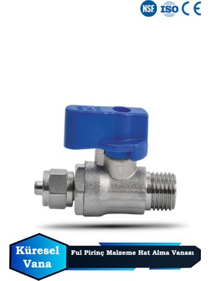 Sumarkt Su Arıtma Cihazları Için Metal Pirinç Malzeme Mini Hat Alma Vanası Küresel Vana