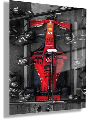 Gaagart Temperli Gerçek Cam Tablo Ferrari Formula 1 Görseli