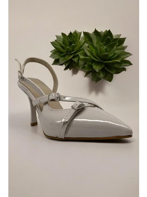 Massima 24Y001 Krem Fantezi Abiye Topuklu Ayakkabı