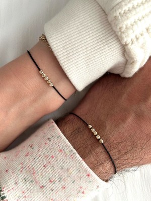 Atelier Çağla Ikili Siyah Dorika Toplu Sevgili Bilekliği