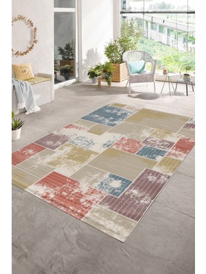 Napoli Home Dijital Baskı Kaymaz Taban Yıkanabilir Patchwork Yolluk Mutfak Salon Halısı, N-Patchwork-20-Renkli,